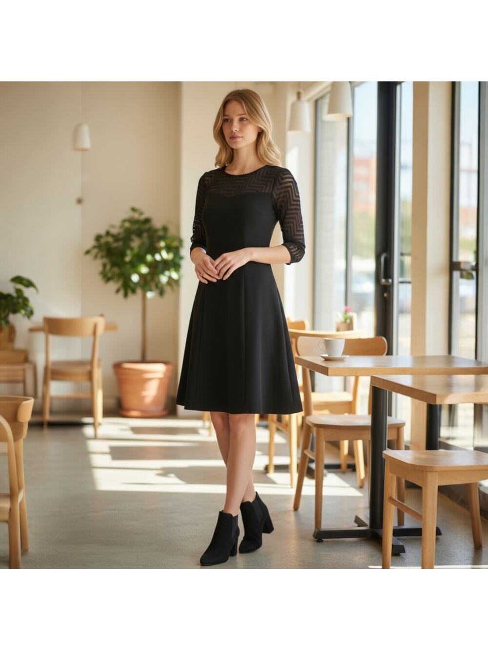 Anne Klein Black Fit and Flare Dress Size 2
